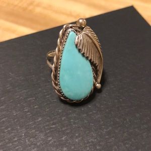 Real turquoise & sterling silver ring